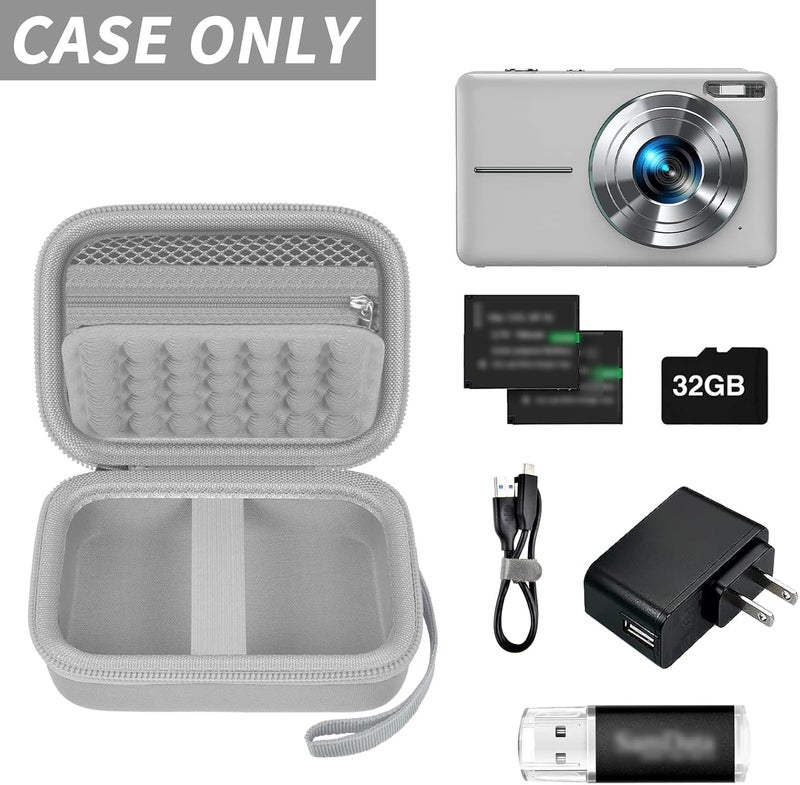 Grapsa Digital Camera Case for CAMKORY/for Kodak Pixpro/for VAHOIALD/for Sony DSCW800 830/ for Canon PowerShot 180 190. Kids Vlogging Cameras Storage Holder for Accessories (Box Only)-Grey - Image 2
